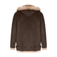 thumbnail image 4 of Faux Leather Jacket Mens Sherpa Fleece Lined Thicken Warm Moto Coat Waterproof Windproof PU Motorcycle Clothes (3XL, Brown), 4 of 7
