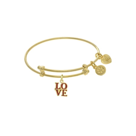 Enamel Love Tween Bangle Charm Bracelet 6 Inches Adjustable