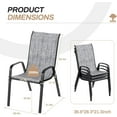 thumbnail image 4 of Arlopu Patio Chairs Set of 4, Outdoor Stackable Dining Chairs with Armrest for Lawn Backyard Deck, Gray, 4 of 11