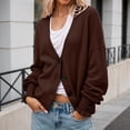 thumbnail image 3 of DuoJiaJ Knit Sweater Coat Long Sleeve Button Down Cardigan For Fall And Winter Versatile Elegant Outerwear Soft Comfortable Daily Wear Womens Fashion Brown S, 3 of 5