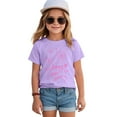 thumbnail image 2 of Ketyyh-chn99 Toddler Ruffle Outfits for Girls Toddler Shirt Cute Fashion Leisure Casual Bow Family Short Sleeve Tee Size for 2-3 Years,Purple, 2 of 4