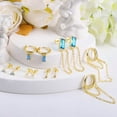 thumbnail image 6 of Alexcraft Stud Earrings Set for Women, for Multiple Piercing 14K Gold Plated Studs Earrings and Zirconia Earrings Set, Small Huggie 925 Sterling Silver Post Hoop Chain Earrings Set, 6 of 7