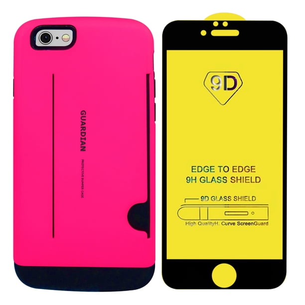 Funda Tarjetero Case Guardian Doble Capa para Apple Iphone 6 Mica 9D Atti Funda antigolpes