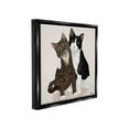 thumbnail image 4 of Stupell Industries Hugging Cat Friends Animals & Insects Painting Black Floater Framed Canvas Art Print Wall Art, 18 x 18, 4 of 10
