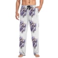 thumbnail image 4 of Stripe Shells Purple Men's Pajama Pants with Pocket Lounge Pants Pajama Sleep Pant Pj Comfortable, 4 of 7