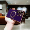 thumbnail image 4 of Compatible with Samsung Galaxy S25 Ultra Magnetic Protective Case Electroplating Soft TPU Shell with Cute Love Heart - Dark, 4 of 5