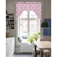thumbnail image 4 of Pink Morocco Swag Valances for Windows, Small Curtains Drapes, Moroccan Boho Ethnic Abstract Grid Art Kitchen Window Curtains Over Sink Window Treatment Valance for Bedroom/Bathroom 56"x36", 4 of 5