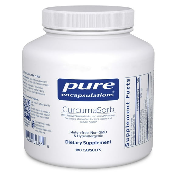 Pure Encapsulations CurcumaSorb 180's - Meriva Curcumin Phytosome - Supports Joint Health* - Gluten Free & Non-GMO - 180 Capsules