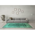 thumbnail image 3 of Ahgly Company Indoor Square Oriental Turquoise Blue Industrial Area Rugs, 3' Square, 3 of 4
