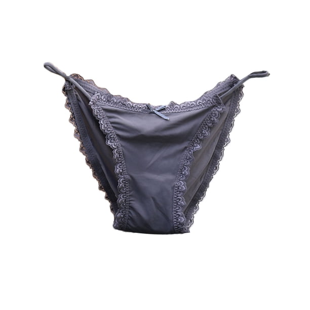Gibobby Tangas de sexy para mujer Bragas de malla de cintura para mujer, bragas de ropa interior de de algodón de color sólido(Gris,M)