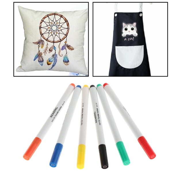 6 bolígrafos de tinta infusible para escribir, pintar, impermeables, lavables, marcadores de sublimación, bolígrafos para bolsos, zapatos, máquina de 20 mm perfecl Rotuladores de sublimación