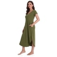 thumbnail image 6 of Richie House Nightgowns Nightdress Women V Neck Print Short Slit Sleepwear S-XXL RHW2895, 6 of 7
