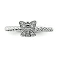thumbnail image 4 of Sterling Silver Stackable Expressions Polished Diamond Angel Ring, 4 of 5