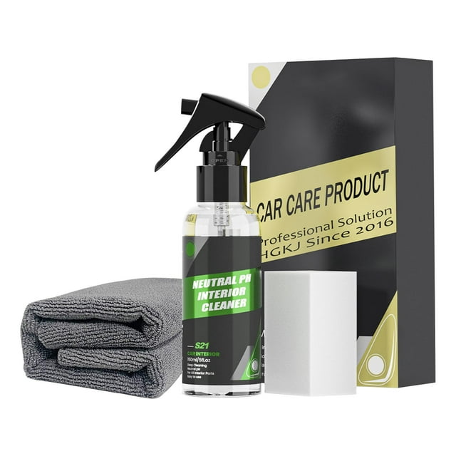 150ml Car Interior Cleaning Kit Interior Refurbish And Maintenance Liquid Odor Remover With Fresh Scents Includes Towel And Sponge