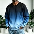 thumbnail image 2 of NOLVAREN Big & Tall Men's Gradient Crewneck Sweatshirt, Long Sleeve Pullover Sweatshirt for Men, Casual Printed Crew Neck Top, M - 4XL, 2 of 6