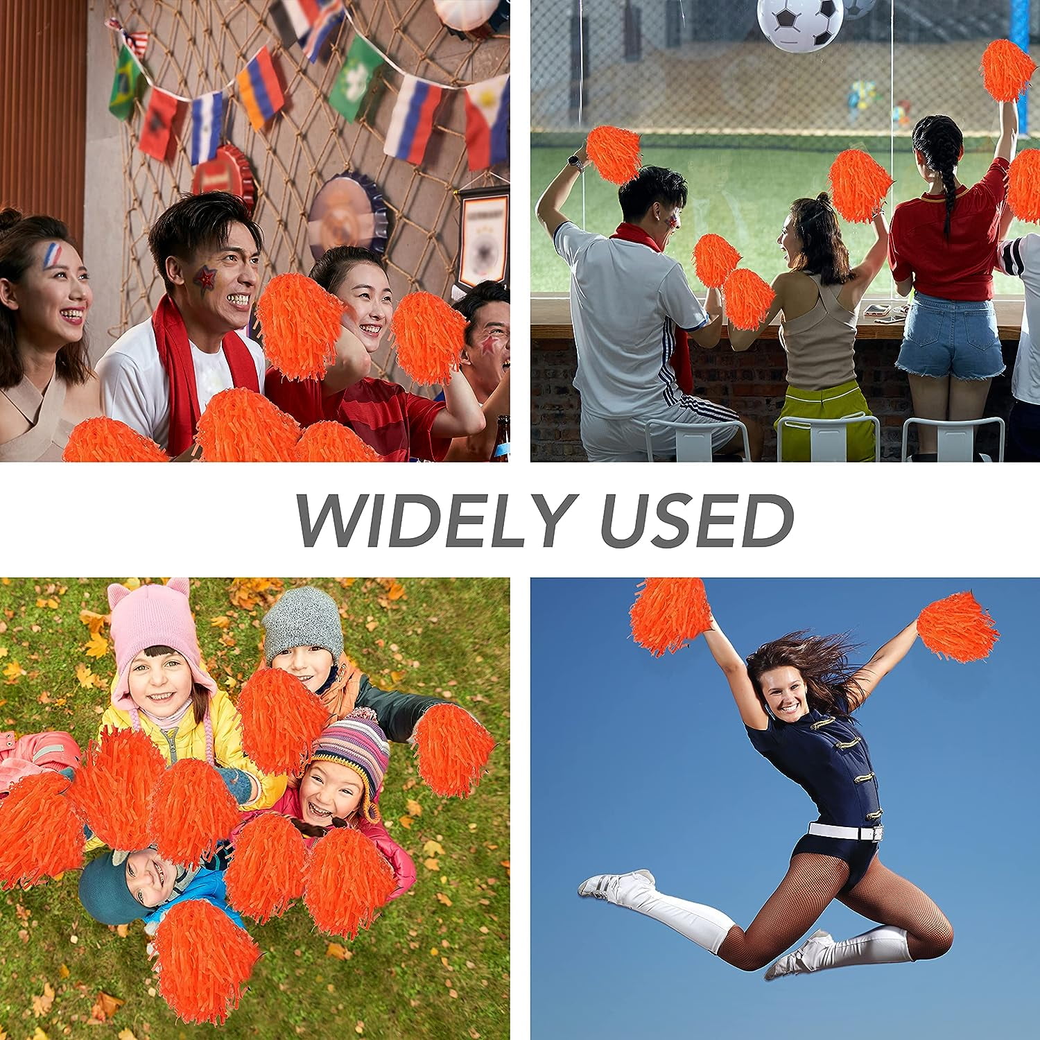 LINLIN Cheerleading Pom Poms for Kids,2 Pair Cheerleader Cheering Squad Pompoms for Boy Girl School Sports,Cheerleader Pom Poms Hand Flowers Cheerleader Pompoms for Sports Party