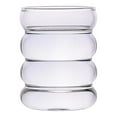 thumbnail image 1 of GROWTH TANK Creative Water Bottle Wave Shape Glass Cup Heat-resistant Beer Drinkware Tea Mug Transparent, 1 of 9
