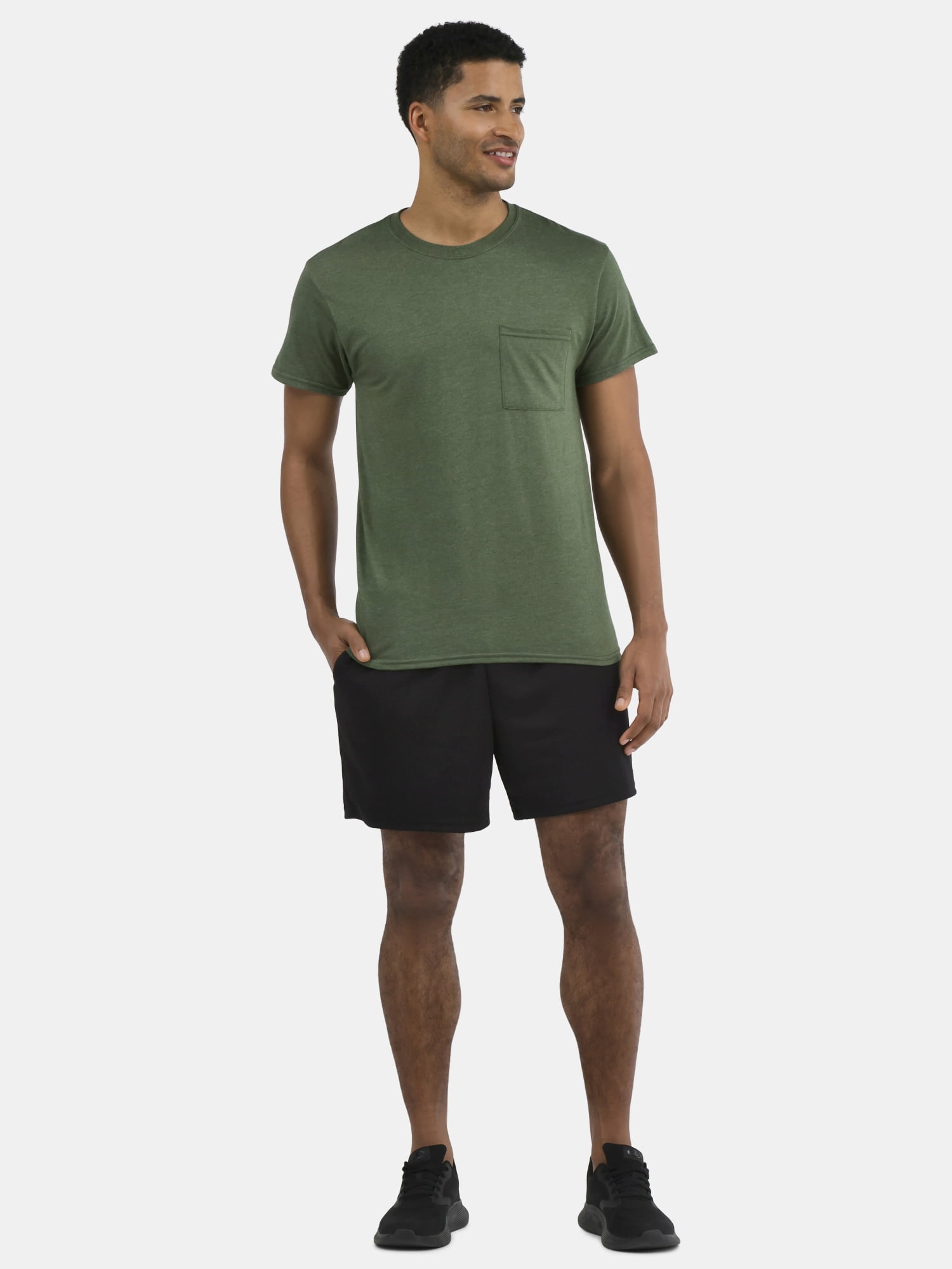 Athletic Works Men's and Big Men's Cotton Pocket Tee, Sizes XS-5XL and Tall Sizes