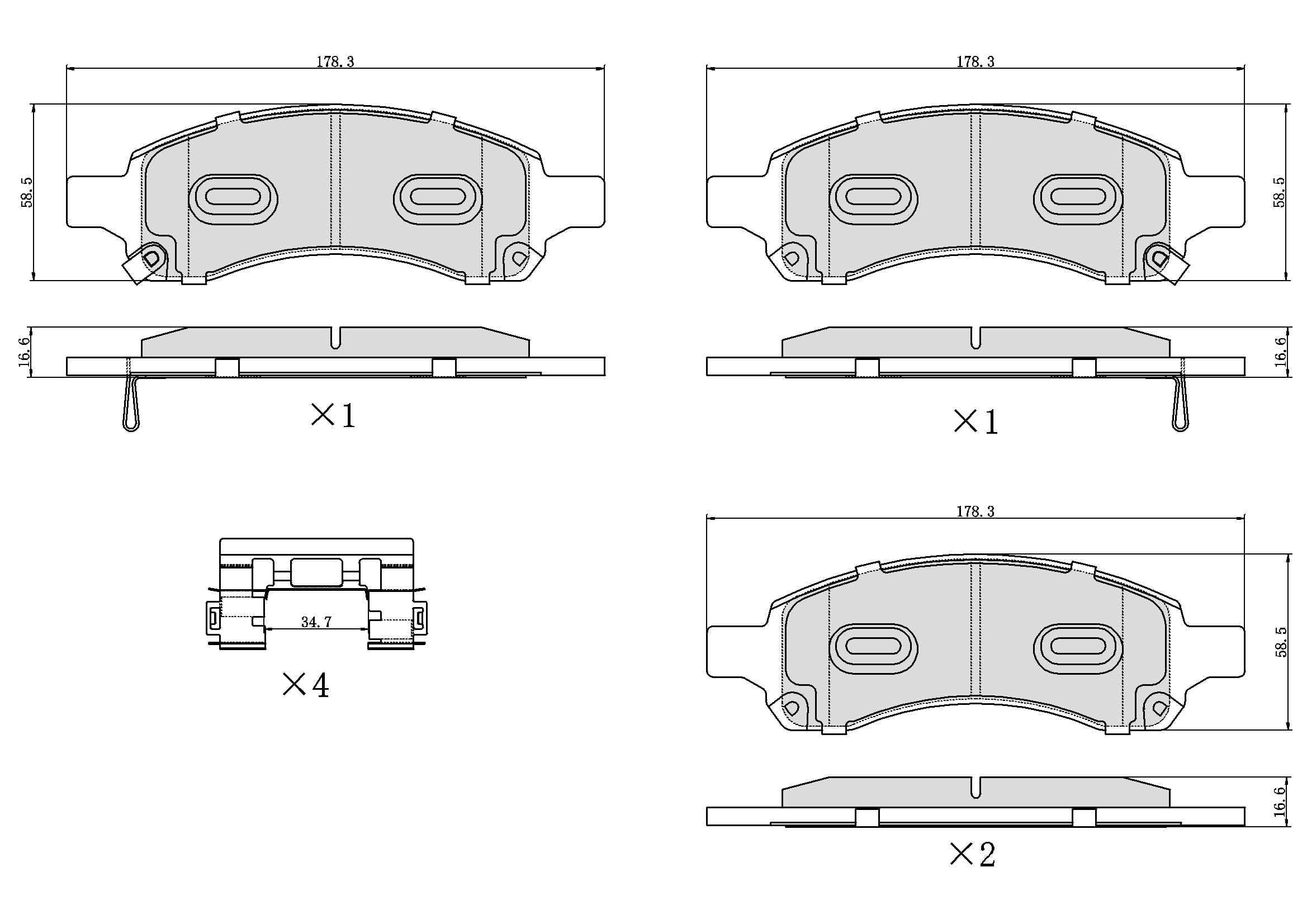 Winstop Brake Pad Set, Front WS.1169.1.C, Chevrolet Traverse 2017-2009