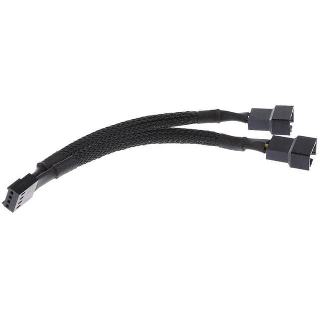 15 Cm 4 piezas Y Separador PC De La Computadora Cable De Alimentación Del Ventilador 1 A 2 Funda Negro