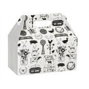 6 PK, Farmhouse Favorites Gable Boxes, 9.5 x 5 x 5" For Food Service, Birthday, Housewarming, & Get Well Gifts