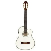 Ortega Family Series Pro RCE145WH Thinline Acoustic Electric Nylon Guitar White