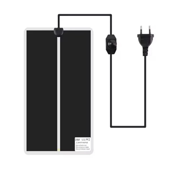 Alfombrilla Térmica Reptiles,Almohadillas Térmicas Terrarios,Almohadillas Térmicas para Mascotas Trepadoras,Controlador Temperatura Ajustable,Suministros,Enchufe de la UE, 28 W