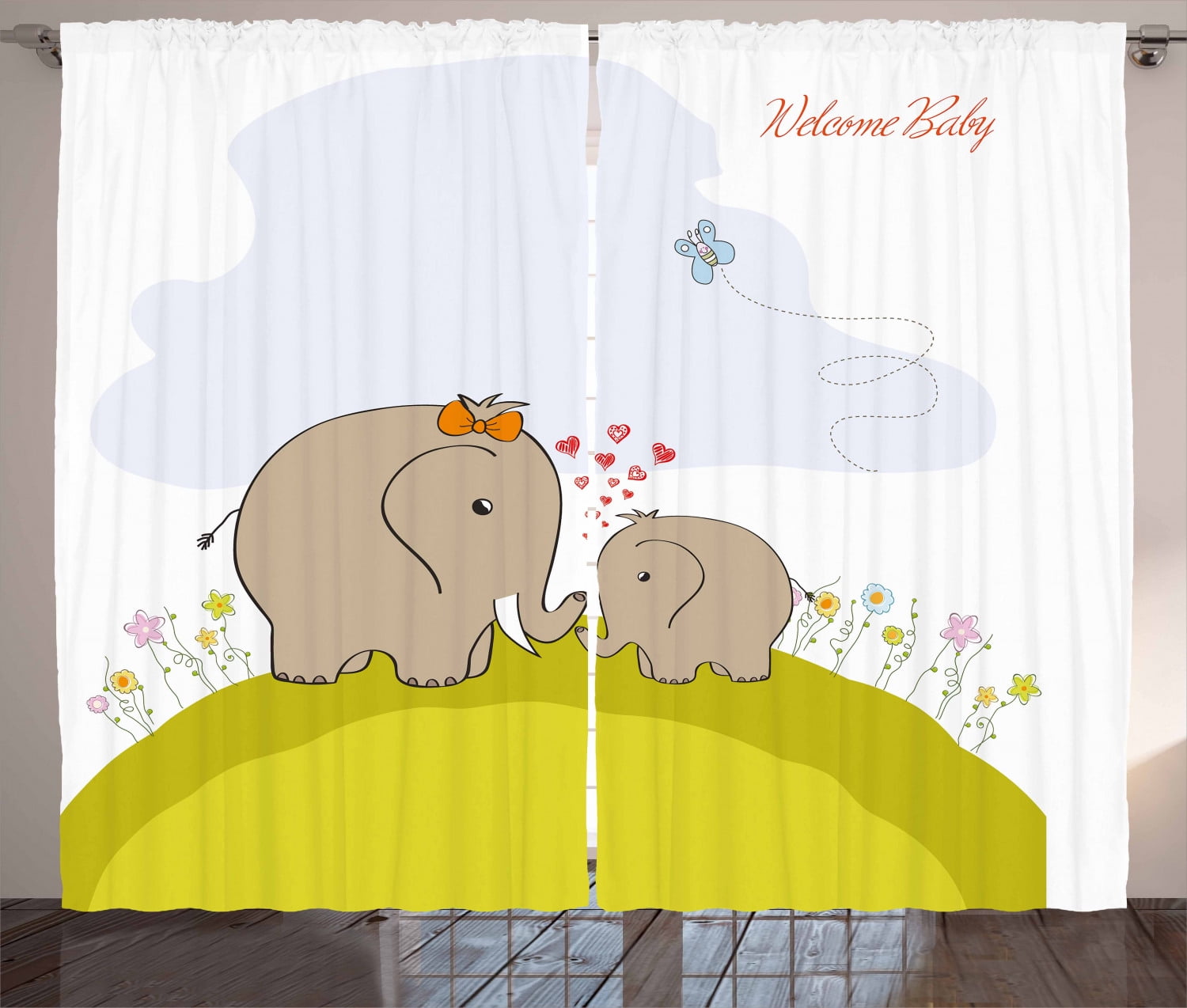 Nursery Curtains 2 Panels Set Baby Shower Inspired With Mother Elephant Love Children Window D For Living Room Bedroom 108w X 63l Inches Nursery Curtains 2 Panels Set Baby Shower Inspired With Mother Elephant Love Children Window D For Living Room Bedroom 108w X 63l Inches