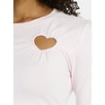 thumbnail image 4 of Madden NYC Women’s Heart Top with Long Sleeves, Sizes XXS-XXL, 4 of 5