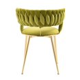 thumbnail image 6 of Dining Chairs Set of 2, Living Room Leisure Chairs, Mid Century Modern Kitchen Velvet Upholstered Accent Leisure Chairs, Armless Side Chair for Dining Room, Kitchen, Vanity, Green, 6 of 7