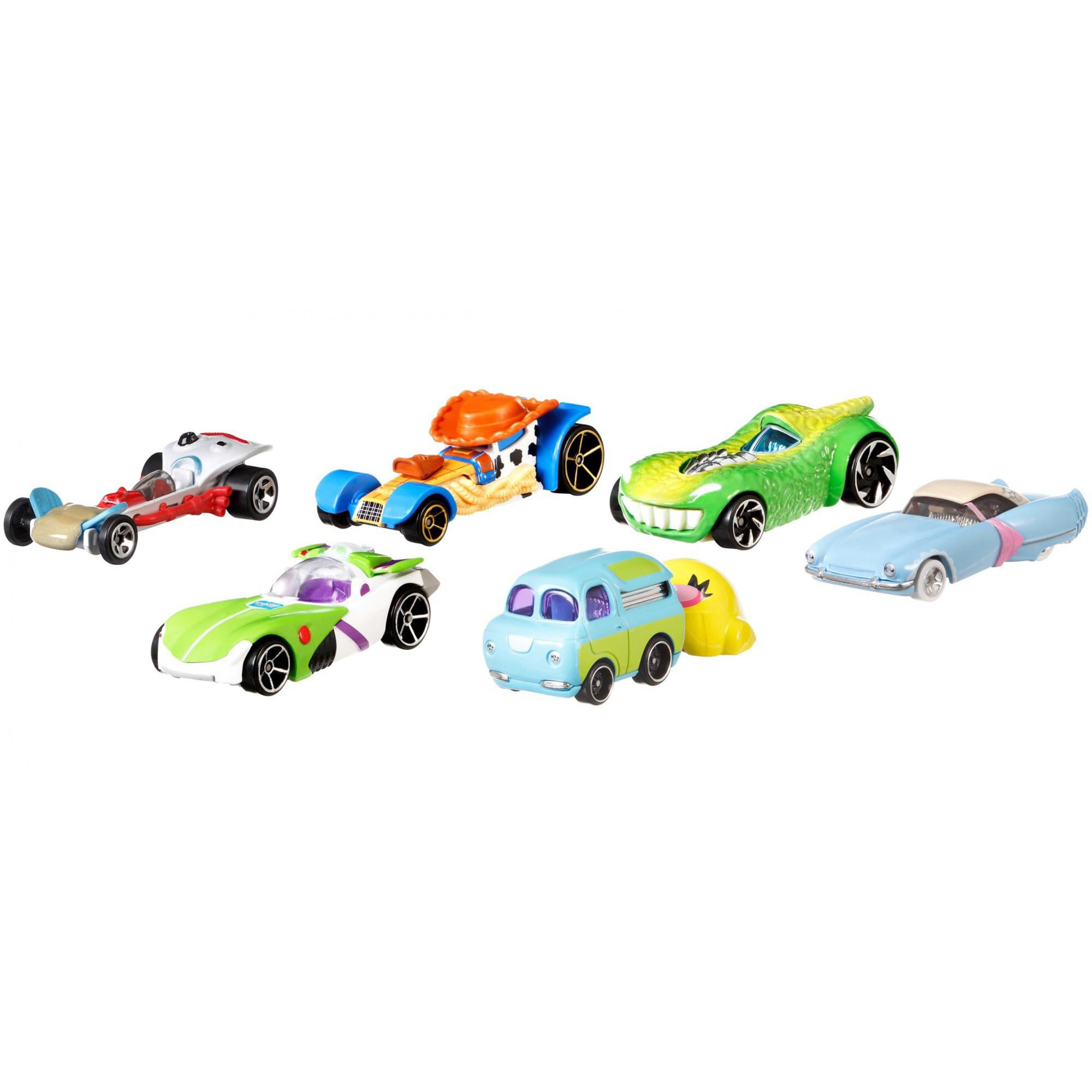 alle 8 Autos im Set ca.6 cm groß Mattel HotWheels Character Cars Toy Story 4 
