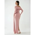 thumbnail image 3 of Asymmetrical Collar Bodycon Maxi Dress, 3 of 8
