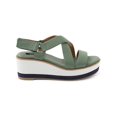 thumbnail image 2 of Kensie Womens Tia Iridescent Ankle Strap Wedge Sandals Green 8.5 Medium (B,M), 2 of 2