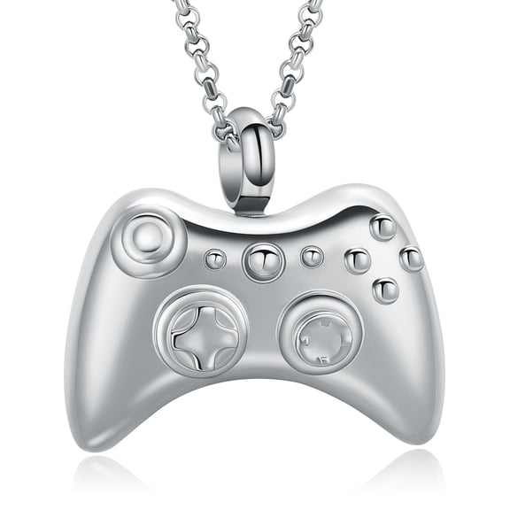 Hip Hop Style Urn Necklace for Human Ashes Game Controller Cremation Jewelry for Ashes Memorial Pendant