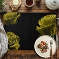 thumbnail image 2 of Placemats Set of 4, Yellow Rose Place Mats Vintage Flower Garden Tablemats Washable Placemat Table Decoration for Kitchen Table Dinner Party Home Decor Indoor Outdoor 13x19 Inch, 2 of 9