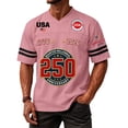 thumbnail image 4 of Evdexr 250th Anniversary Graphic Tees Men Crew Neck Short Sleeve United States 250th Anniversary Shirts Usa Star Stripes Usa Flag Vintage 4th July T Shirt Pink XL, 4 of 5