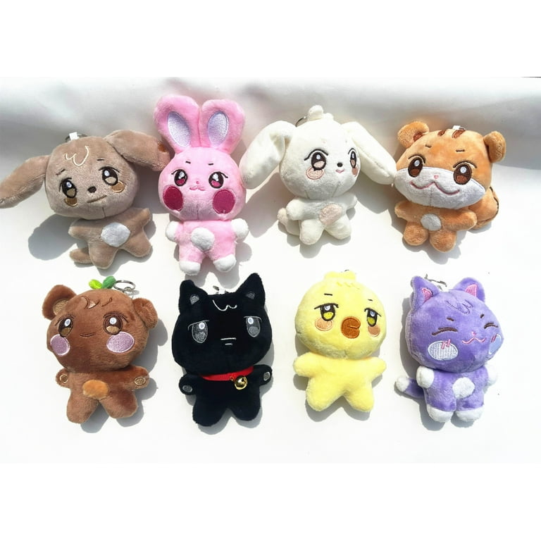 Kpop ATEEZ X ANITEEZ Plush Keychain, Plush Doll JJOONGrami Cartoon
