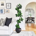 thumbnail image 2 of Garderth Artificial Fiddle Leaf Fig Tree,Faux Plant Fake Ficus Lyrata Tree With White Planter,Tall Fake Floor Plant In Pot With Moss For Home Office Living Room Decor, 2 of 8