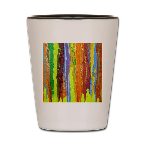 CafePress - Paint Colors - White/Black Shot Glass, Unique and Funny Shot Glass