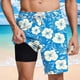 thumbnail image 1 of Ceisia Men's 2-in-1 Swim Trunks Blue Hibiscus Floral Print Quick-Dry Beach Shorts with Compression Liner Gifts, 1 of 6