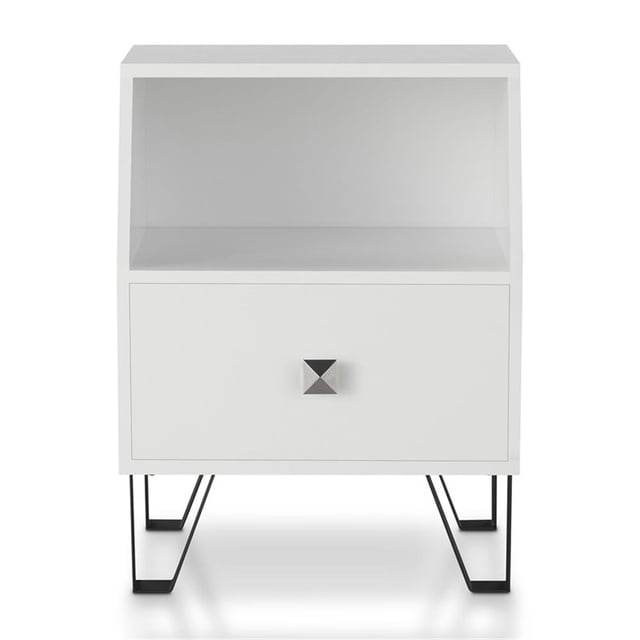 Furniture of America Jilah Table d'Appoint Moderne en Bois avec Rangement, Blanc