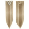 thumbnail image 3 of SEGO Clip in Hair Extensions Straight Full Head Real Hair 8 Hair Pieces 18 Clips For Women Hollywood Hair Accessory Blonde/Golden/Red/Purple/Pink/Blue/Black, 3 of 8