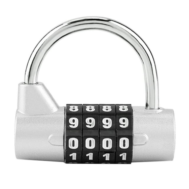 Qiilu 4 Dial Digit Code Combination Padlock Travel Suitcase Gym Locker Security Password Lock, Code Lock,Password Lock
