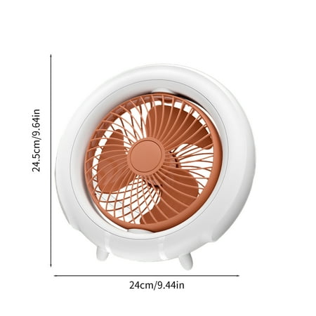 

RXIRUCGD Hanging Fan Ceiling Fan With Lights Enclosed Low Fan Light Ceiling Light With Fan USB Rechargeable Electric Fan Orange