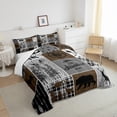 thumbnail image 4 of Erosebridal Rustic Patchwork Twin Comforter Set , Retro Country Farmhouse Quilt Cabin Room Decor, Western Deer Bear Bedding Woodland Wildlife Adventure Camping Duvet Insert, Gray Brown, 4 of 5