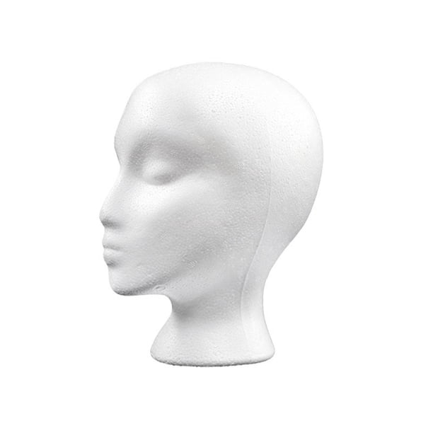 Peluca de espuma, soporte de exhibición de cabeza, poliestireno expandido, exhibición de cabello, modelo de exhibición de sombrero de cabello, maniquí
