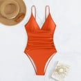 thumbnail image 6 of Sngxgn Women's Ribbed Swimsuit Tie Side Bathing Suits Ladies Swimwear(Orange,L), 6 of 6