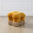 thumbnail image 2 of Jennifer Taylor Pouf en Trèfle Rembourré à la Maison avec Frange de Lingot d'Or, Velours de Performance Jaune Riche, 2 of 5