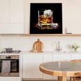 thumbnail image 5 of Framed Canvas Wall Art for Living Room Whisky Glass Cups Wall Decor, Iced Wine Aesthetic Paintings for Bedroom Office Kitchen Bathroom, Ready to Hang Artwork Wall Pictures 8x8 Inch, 5 of 9