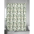 thumbnail image 5 of Christmas Botanical Long Shower Curtain Set, Waterproof Shower Curtains for Bathroom, Green Xmas Leaf Berry Washable Fabric Cloth Bath Curtain for Bathtub Decoration with Hooks 72x84 Inches, 5 of 6